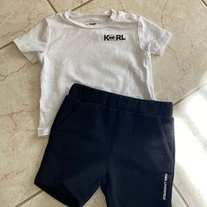 KARL LAGERFELD KIDS
T-SHIRT AND SHORTS SET size 2